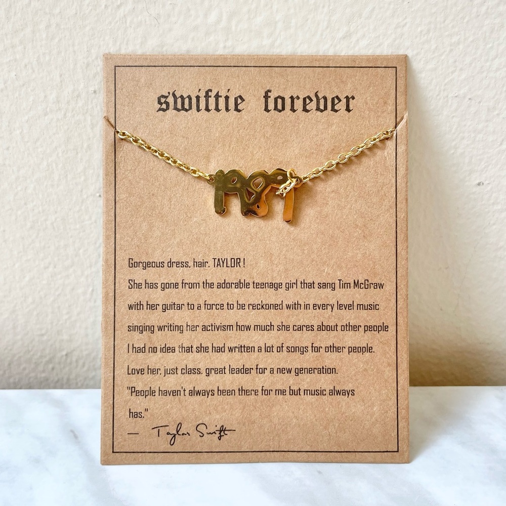 New Taylor Swift 1989 stainless steel necklace & card
